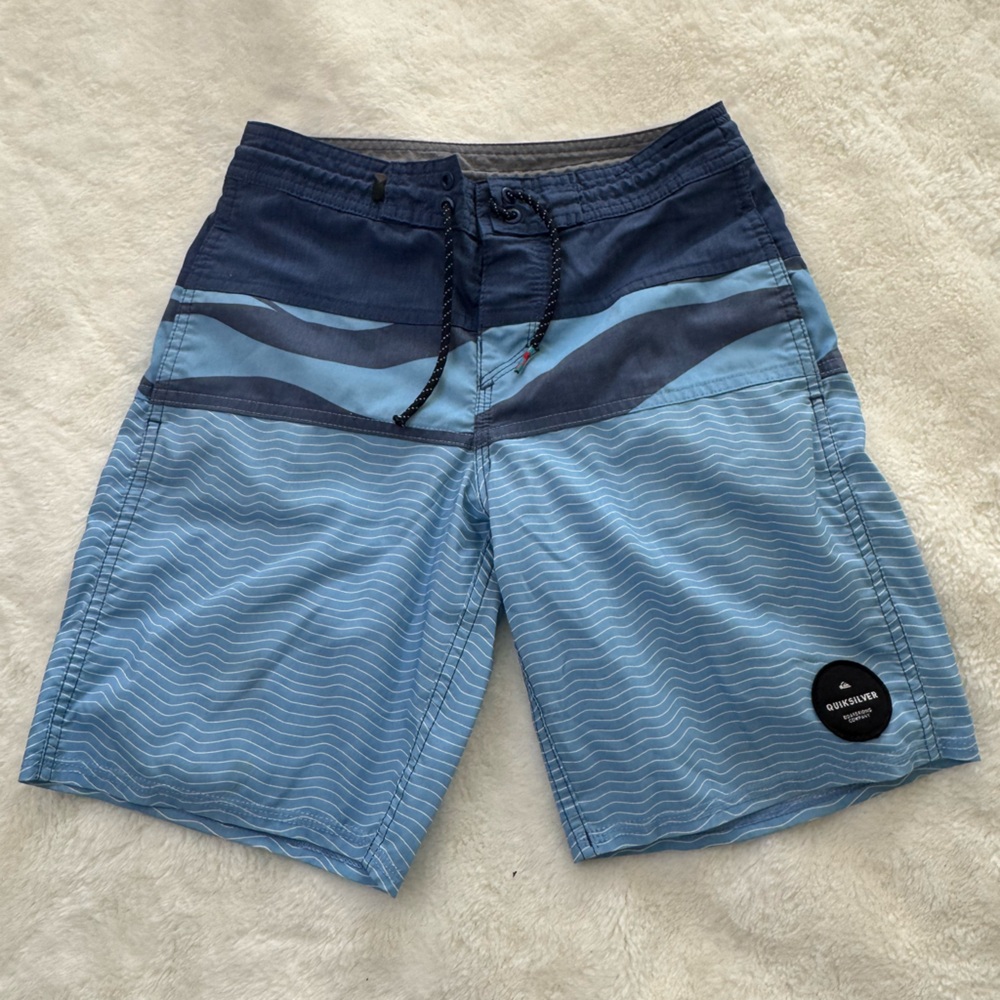 Boys Quicksilver Swim Trunks, Board Shorts, Blue Size 12 ?
